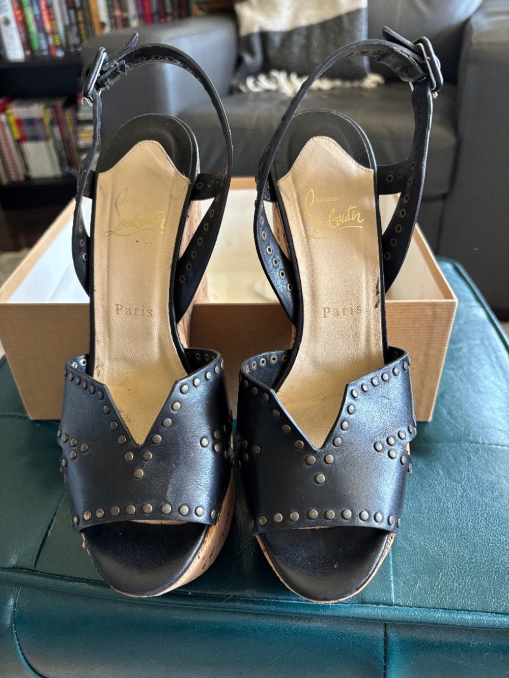 Christian Louboutin Ariellita Cork Platform Wedges